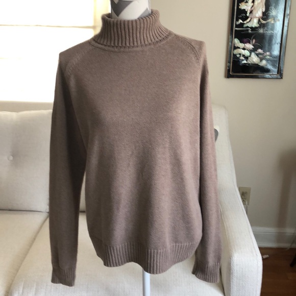 Jeanne Pierre Taupe Turtleneck Sweater 